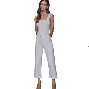 FINAL PRICE - NWT - KARL LAGERFELD PARIS Women's Scalloped-Edge Cropped Jeans